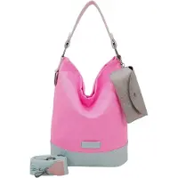 Fritzi aus Preußen sac à épaule Canvas Izzy07 Olga Hobo Bag Neon Pink rose fluo