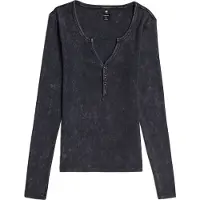 G-Star Deep Henley Long Sleeve T-shirt Bleu 2XS Femme