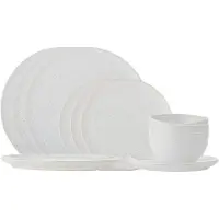 Bloomingville Service de table Addison 12 pièces blanc