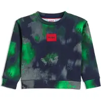 HUGO Sweat en coton mélangé avec imprimé intégral pour enfant