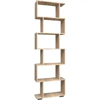 VCM Séparation De Pièce En Bois Étagère Sur Pied Bibliothèque Déco Livres 6 Compartiments Étagère Sur Pied Palusa L
