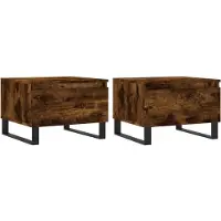 vidaXL Tables basses 2 pcs. Chêne fumé 50x46x35 cm Bois composite