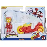 Hasbro Marvel Spidey and His Amazing Friends, Iron Man Figurine & Moto