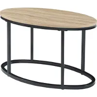 En.casa Table d'ensemble 'Pays-Bas' set de 2 pièces noir/chêne