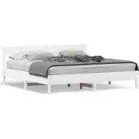 vidaXL Lit en bois massif sans matelas Blanc 180x200 cm pin