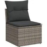 vidaXL Ensemble de salon de jardin 4 pièces avec coussins Gris Poly rotin