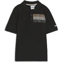 BOSS J52013 Short Sleeve Polo Noir 6 Years Garçon