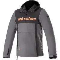 Alpinestars Sherpa Hoodie, veste en textile ,Noir/Gris/Rouge Néon ,3XL