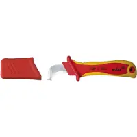 Wiha 36053 Couteau De Dénudage Lame Courbée - Avec Patin Pour Câble Rond - 200 Mm