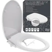 Eisl Siège de WC douche Rehausse, Siège de toilettes avec insert bidet, Po douche & abaissement automatique, blanc