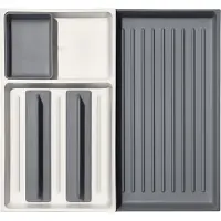Oxo Tiroir Organisateur OXO Réglable, avec Séparateurs Gris