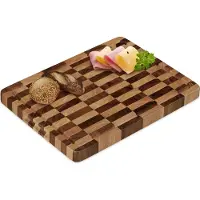 Relaxdays Planche À Découper En Bois Massif, Acacia, Ménage Vos Lames, Avec Récupérateur De Jus, 40x30cm, Marron