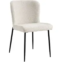 Molecule Chaise Lisa Bouclé Ecru - Pieds en métal, H 85 x L-L 50 x P-P 62 cm