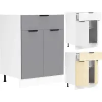 VCM Meuble de cuisine | Dimensions env. H. 82 x W. 60 x. T. 46 cm | Cabinet avec deux portes et un tiroir | Mobilier de cuisine - Fasola