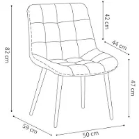 Molecule Chaise de salle à manger Tanja-velours vert