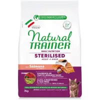 NATURAL TRAINER sterilised au saumon 3 kg nourriture sèche pour chat