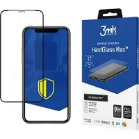 3MK HardGlass Max for iPhone Xr black frame (1 pcs, Apple iPhone XR), Téléphone portable : film de protection, Transparent, Noir