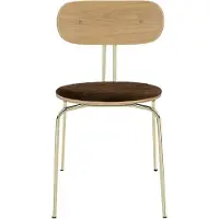 UMAGE Curious Chaise Salle à Manger Oak | Brass | Teddy Brown