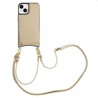 Selencia Coque de télephone Nova avec cordon et porte-cartes Apple iPhone 15 - Beige