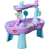 Step2 Rain Shower Splash Unicorns Water Table - Licorne avec 13 pièces d'accessoires - Jouet d'eau pour enfant - Table d'activité avec eau pour jardin/extérieur