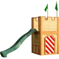 Axi Arthur Maison Enfant Avec Toboggan Vert | Aire De Jeux Pour L'Extérieur | Maisonnette / Cabane De Jeu En Bois