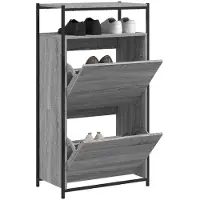 vidaXL Armoire à chaussures Sonoma gris 60x34x112 cm Bois d'ingénierie