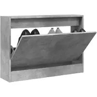 vidaXL Armoire à chaussures gris béton 80x21x57 cm bois d'ingénierie