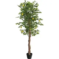 vidaXL Citronnier artificiel avec 3 troncs vert 180 cm PP