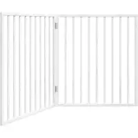 vidaXL Grille pour chien Pliable 2 panneaux Blanc 160 cm Bois de peuplier