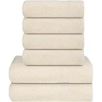vidaXL Ensemble de serviettes 6 pcs crème 360 g/m² 100% coton