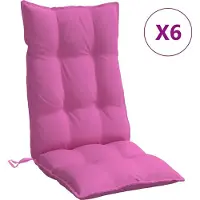 vidaXL Coussins de chaise à dossier haut lot de 6 rose tissu oxford