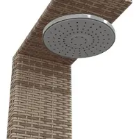 vidaXL Douche de jardin Gris 100x100x241,5 cm Poly rotin Bois d'acacia