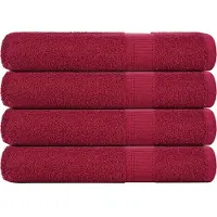 vidaXL Serviettes 4 pcs bordeaux 100x200 cm 360 g/m² 100% coton