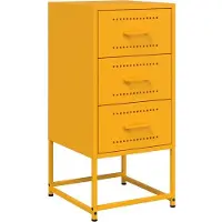 vidaXL Table de chevet jaune moutarde 36x39x78 cm acier