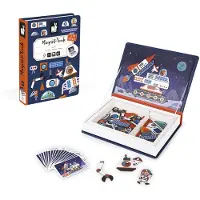 Janod Jeu Magneti Book Theme Cosmos - - J02589 - Bleu - Carton - Dès 3 ans