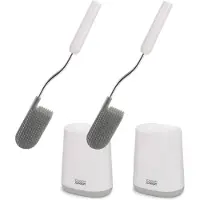 Joseph Joseph Set 2x brosse de toilette Flex Lite 70523, plastique, blanc/gris