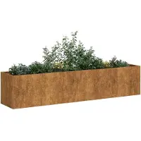 vidaXL Jardinière rouillé 200x40x40 cm acier inoxydable