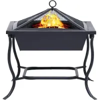 vidaXL Foyer noir 42x42x45 cm acier