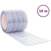 vidaXL Rideau de porte transparent 200 mmx1,6 mm 10 m PVC