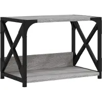 vidaXL Support d'imprimante à 2 niveaux Sonoma gris 44x26x31,5 cm