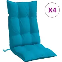 vidaXL Coussins de chaise à dossier haut lot de 4 bleu clair