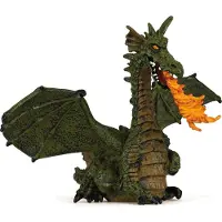 Papo Figurine Dragon cracheur de feu avec ailes vert - 9cm, dès 3 ans