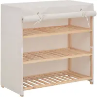 vidaXL Armoire à chaussures avec housse Blanc 79x40x80 cm Tissu