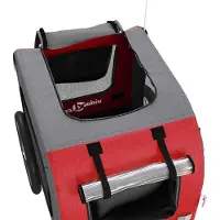 vidaXL Remorque pour vélo Chiens Rouge et Gris Tissu Oxford & Fer
