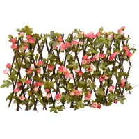 vidaXL Treillis avec lierre artificiel extensible rose foncé 180x20cm
