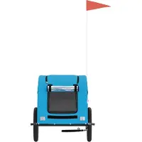 vidaXL Remorque pour vélo Chiens Bleu Tissu Oxford et fer