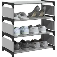 vidaXL Étagère à chaussures 4 niveaux gris 54x28x55 cm tissu non-tissé
