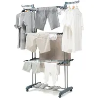 InnovaGoods Sèche-linge vertical pliable à roulettes Dolver 24 barres