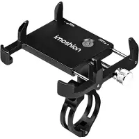 IMoshion Support de téléphone pour vélo et moto - Aluminium - Léger - Ajustable - Noir