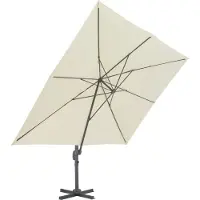 vidaXL Parapluie avec mât en aluminium 400x300 cm blanc sable